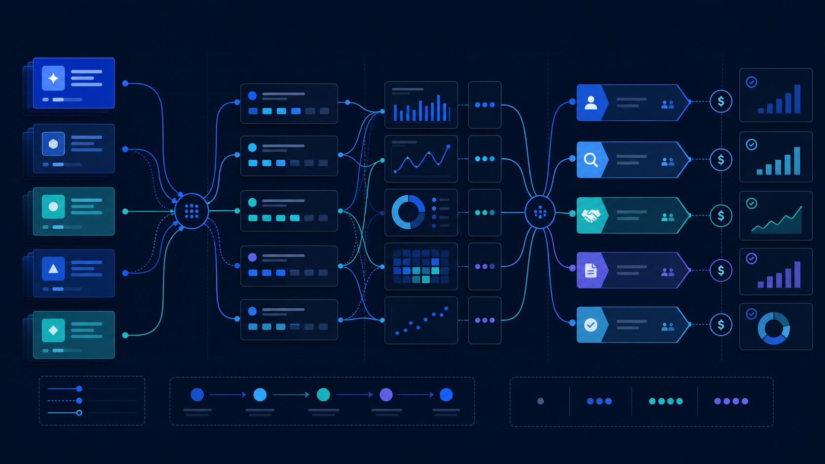AI search attribution workflow connecting generated answers, website sessions, CRM pipeline, and revenue evidence