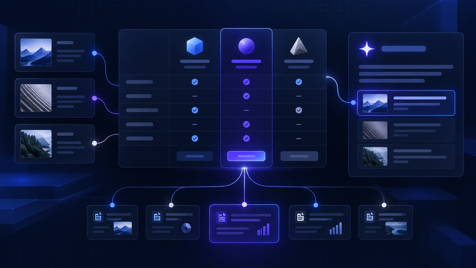 AI answer engine evaluating evidence from a structured software comparison page